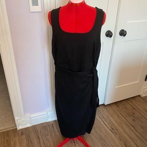 Addition Elle Sleeveless Fitted Midi Wrap Dress